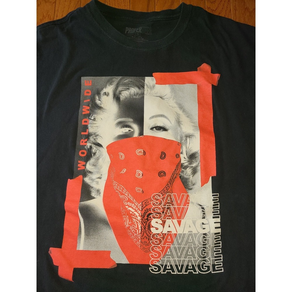Men's Black Graphic Tee with Red Bandana Print